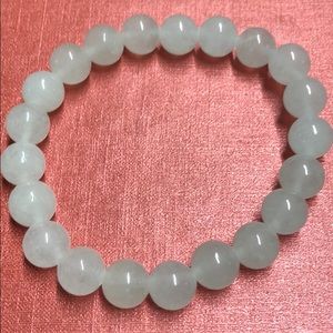 Natural white quartz beads